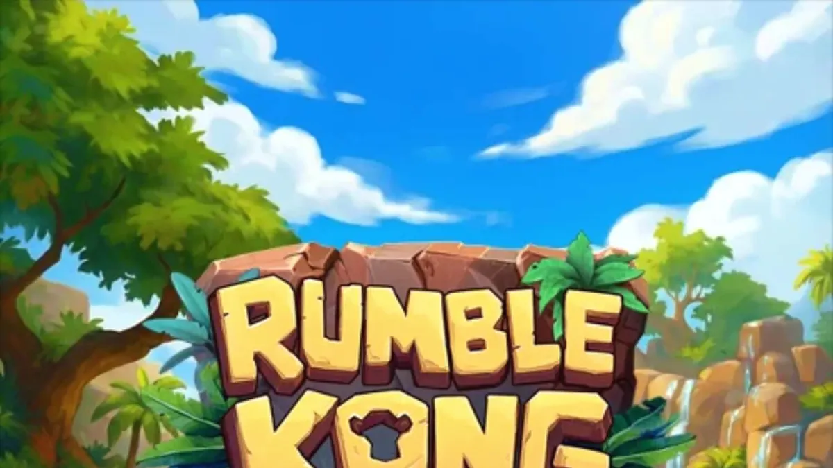 Rumble Kong Cashingo slot machine interface na may neon city background